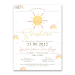 Πρόσκληση βάπτισης για κορίτσι με θέμα Sunshine