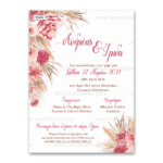 Προσκλητήριο γάμου με θέμα τα dried flowers και τα pampas