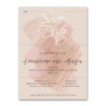 Προσκλητήριο γάμου με θέμα το save the date σε pastel watercolor αποχρώσεις