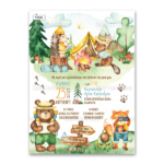 Προσκλητήριο Βάπτισης με θέμα Camping Animals