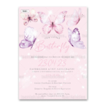Προσκλητήριο Bάπτισης με θέμα Butterfly