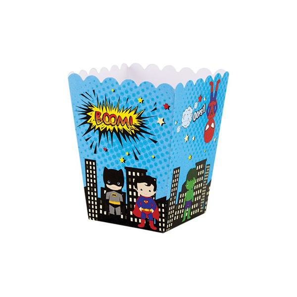 Super Heroes Βάπτιση Αγόρι – Kουτί Popcorn BKT21
