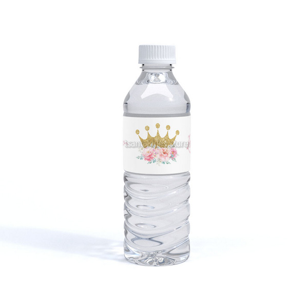 Floral Κορώνα Βάπτιση Κορίτσι – Ετικέτα για Μπουκάλι Νερού