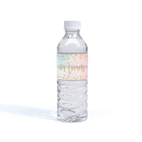Watercolor Βάπτιση Δίδυμα – Ετικέτα για Μπουκάλι Νερού
