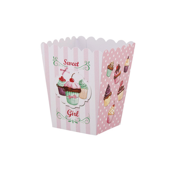 Cup Cakes Βάπτιση Κορίτσι – Kουτί Popcorn BKT21