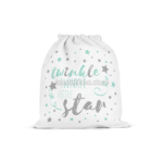 Twinkle Little Star Βάπτιση Αγόρι – Πουγκί Υφασμάτινο με Κορδόνι